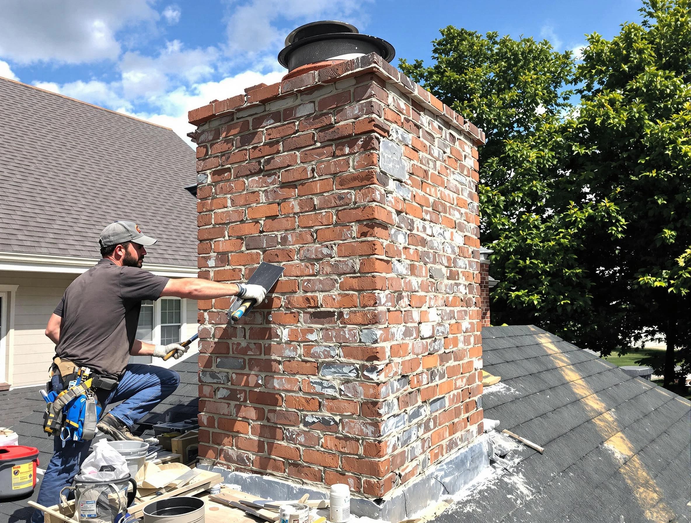 Completed chimney rebuild by Glen Allen Chimney Sweep in Glen Allen, VA
