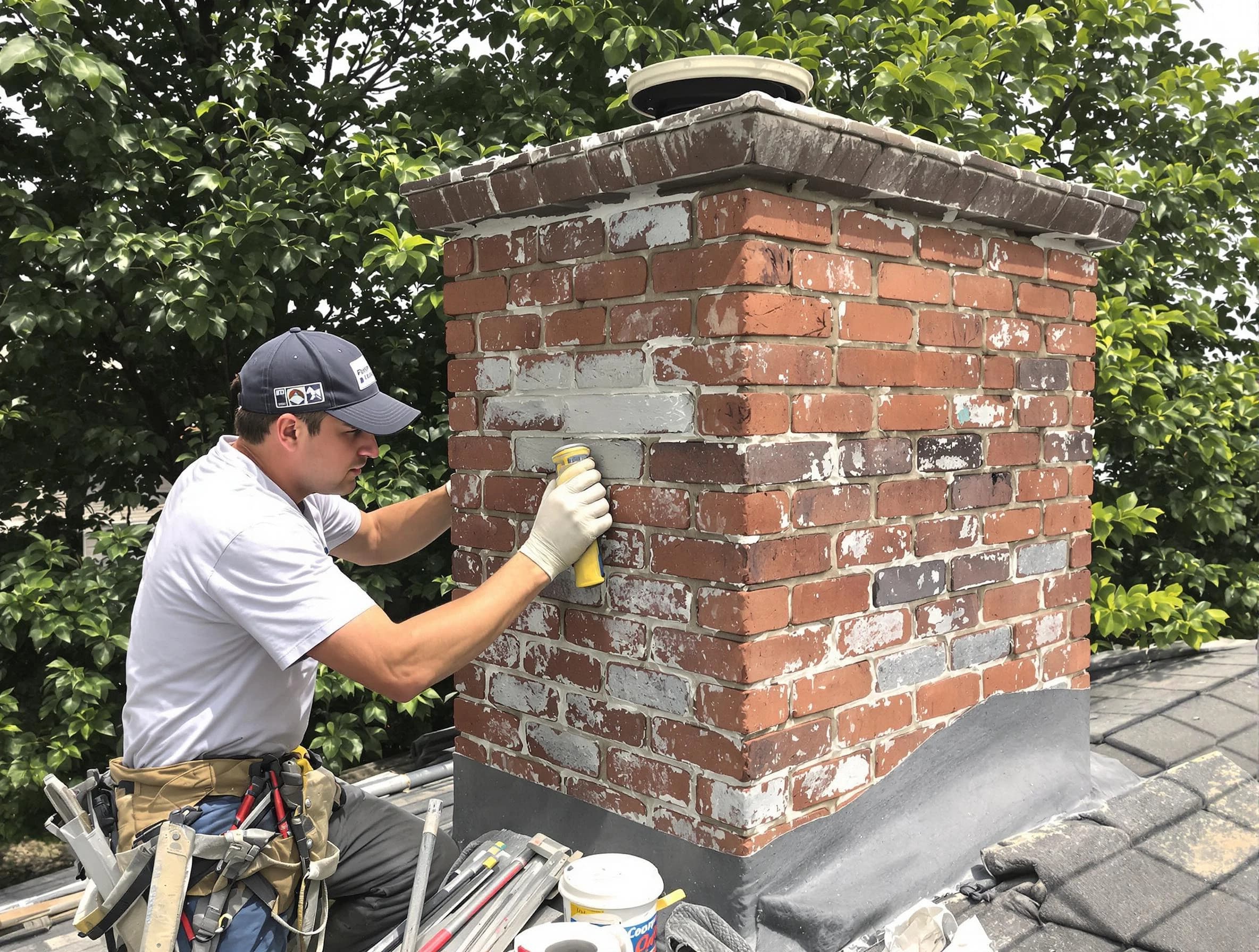 Glen Allen Chimney Sweep restoring an aging chimney in Glen Allen, VA