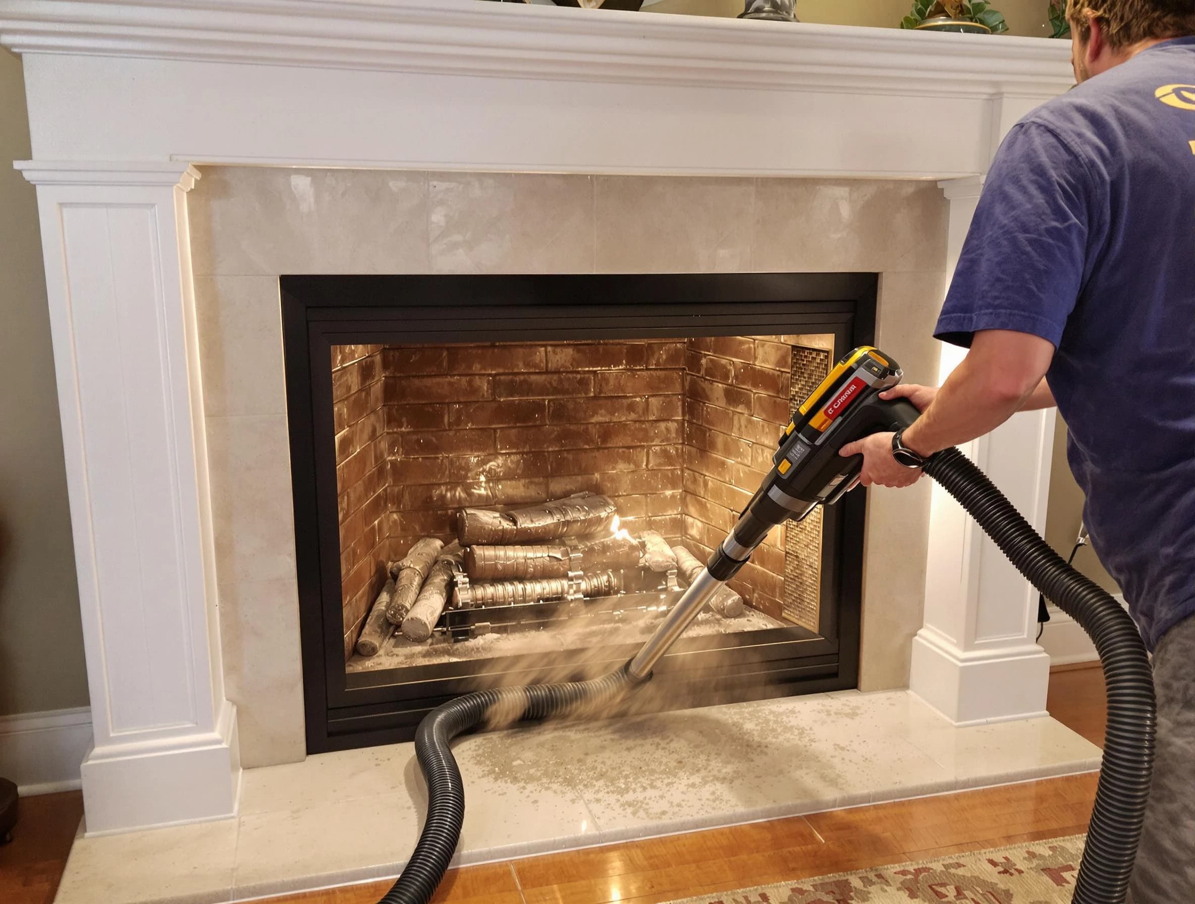 Fireplace cleaning performed by Glen Allen Chimney Sweep in Glen Allen, VA