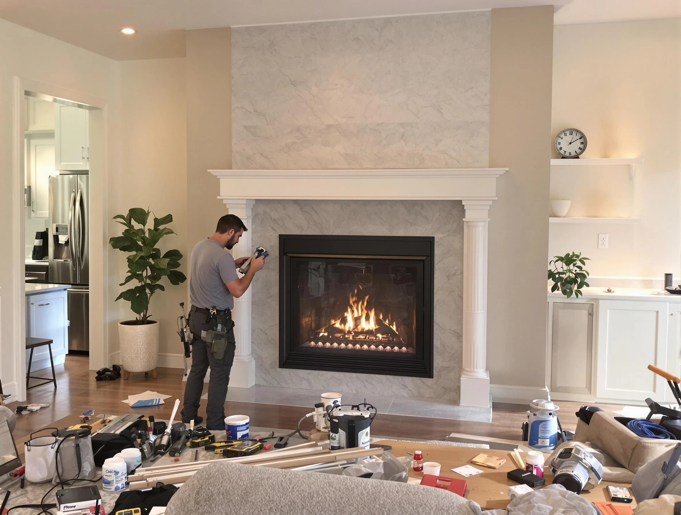 Newly installed fireplace by Glen Allen Chimney Sweep in Glen Allen, VA