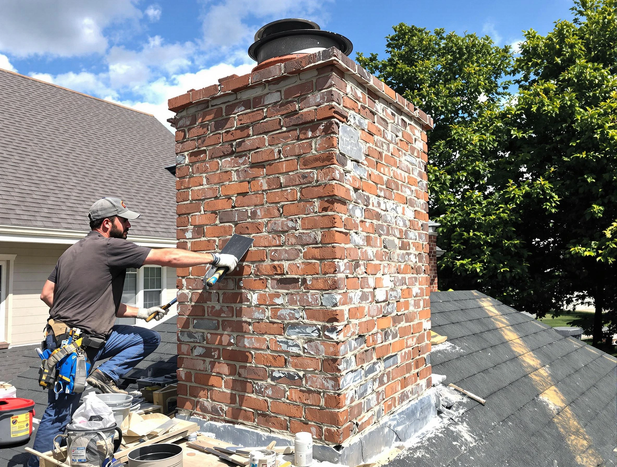 Completed chimney rebuild by Glen Allen Chimney Sweep in Glen Allen, VA