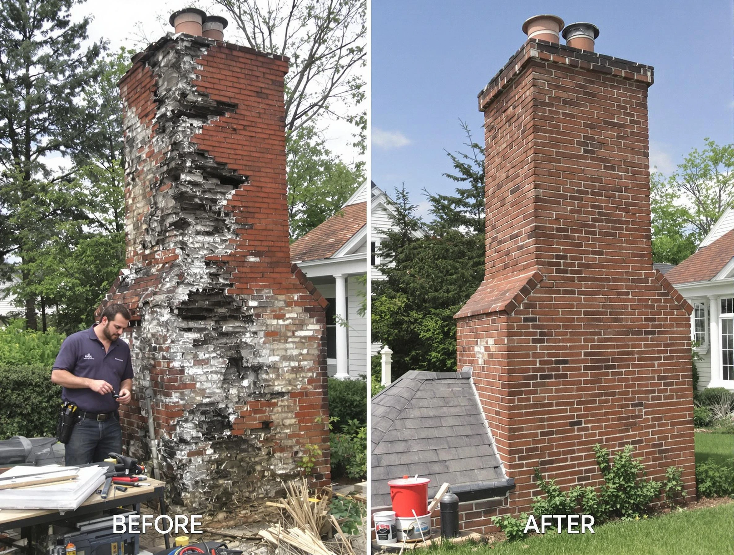 Glen Allen Chimney Sweep performing a full chimney restoration in Glen Allen, VA