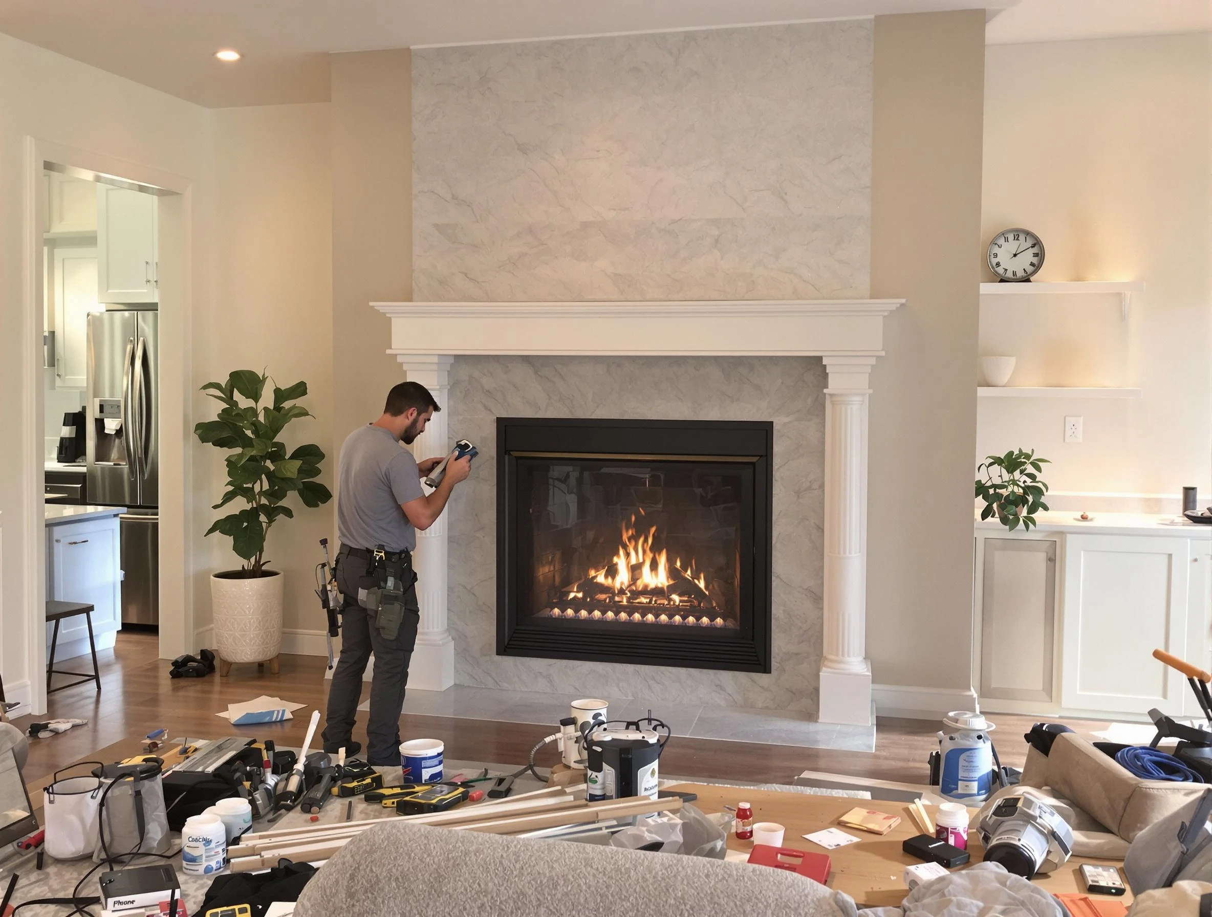 Newly installed fireplace by Glen Allen Chimney Sweep in Glen Allen, VA