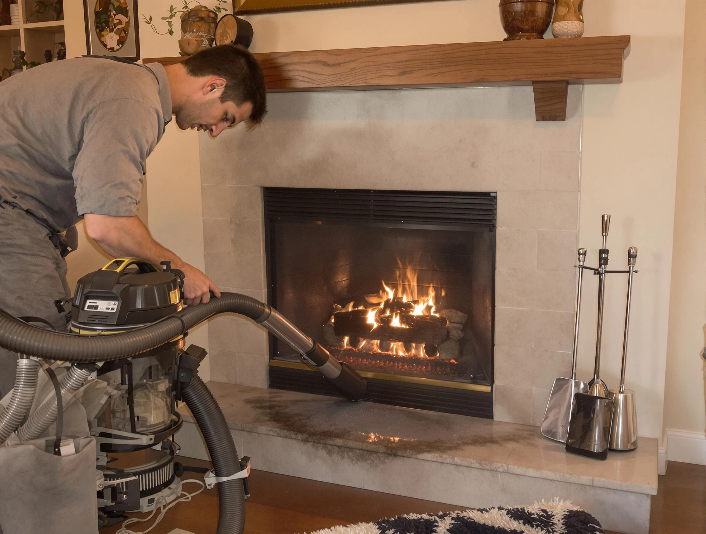 Routine fireplace upkeep by Glen Allen Chimney Sweep in Glen Allen, VA